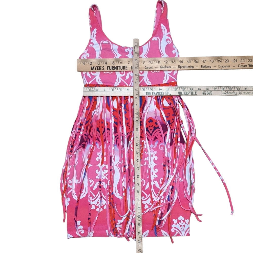 Bebe fringe jersey dress party going out Moroccan print XS - Picture 3 of 13